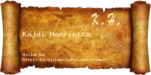 Kajdi Henrietta névjegykártya